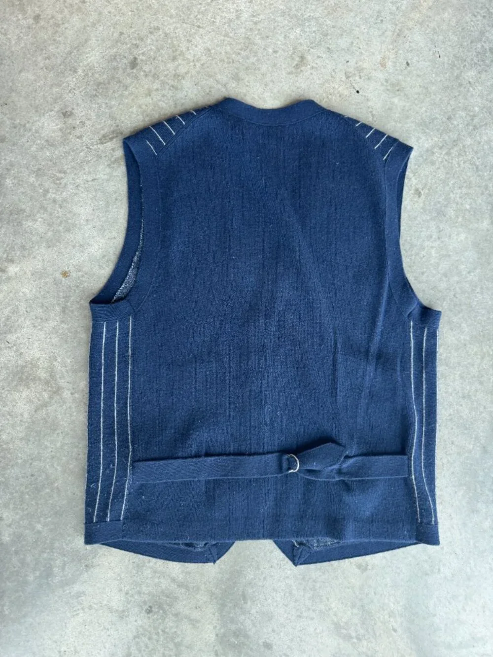 Cashmere-blend cardigan sweater-vest in pinstripe